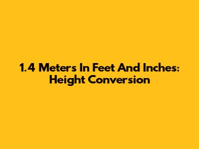1.4 Meters In Feet And Inches: Height Conversion