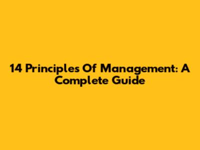 14 Principles Of Management: A Complete Guide