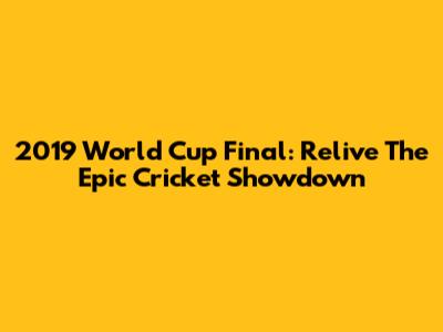 2019 World Cup Final: Relive The Epic Cricket Showdown
