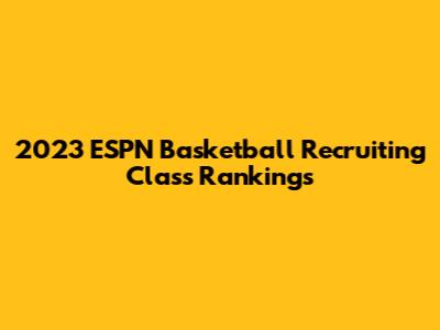 2023 ESPN Basketball Recruiting Class Rankings