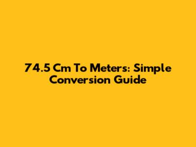 74.5 Cm To Meters: Simple Conversion Guide
