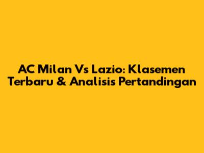 AC Milan Vs Lazio: Klasemen Terbaru & Analisis Pertandingan