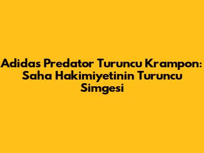 Adidas Predator Turuncu Krampon: Saha Hakimiyetinin Turuncu Simgesi