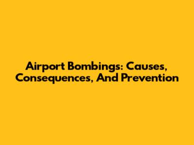 Airport Bombings: Causes, Consequences, And Prevention