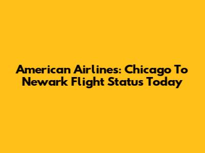 American Airlines: Chicago To Newark Flight Status Today