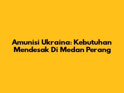 Amunisi Ukraina: Kebutuhan Mendesak Di Medan Perang