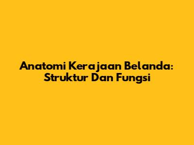 Anatomi Kerajaan Belanda: Struktur Dan Fungsi