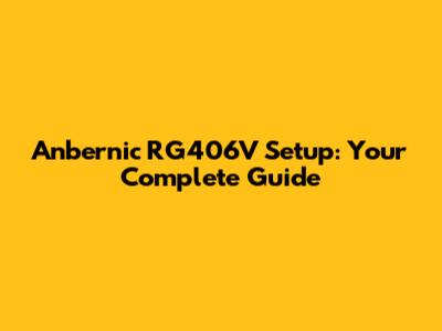 Anbernic RG406V Setup: Your Complete Guide