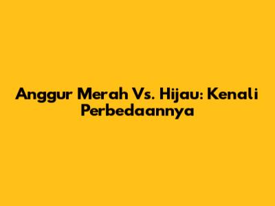 Anggur Merah Vs. Hijau: Kenali Perbedaannya