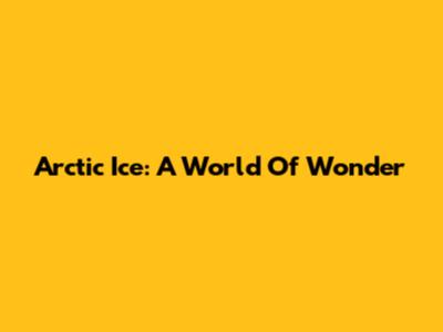 Arctic Ice: A World Of Wonder