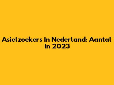 Asielzoekers In Nederland: Aantal In 2023