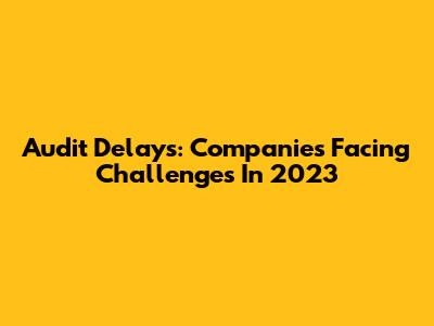 Audit Delays: Companies Facing Challenges In 2023