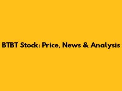 BTBT Stock: Price, News & Analysis