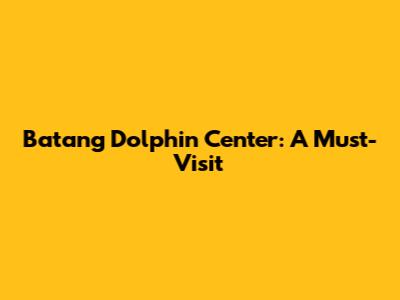 Batang Dolphin Center: A Must-Visit