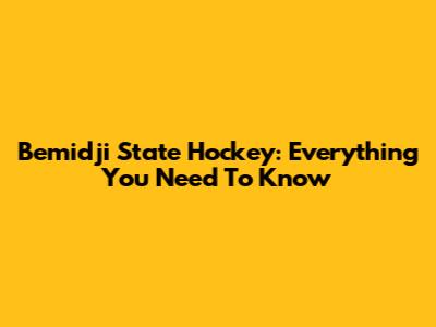 Bemidji State Hockey: Everything You Need To Know