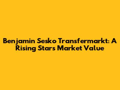 Benjamin Sesko Transfermarkt: A Rising Star's Market Value