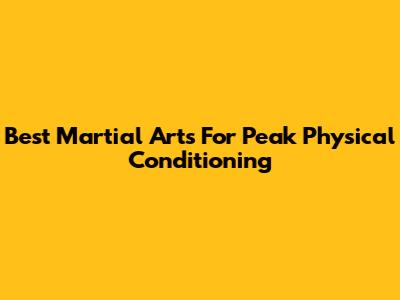 Best Martial Arts For Peak Physical Conditioning