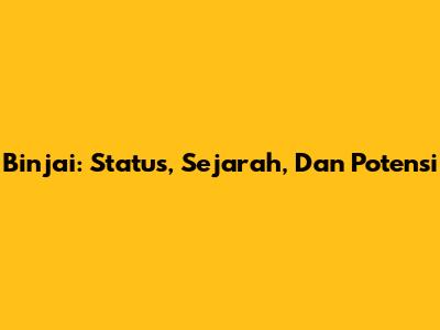 Binjai: Status, Sejarah, Dan Potensi