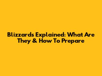 Blizzards Explained: What Are They & How To Prepare