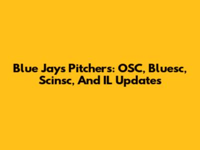 Blue Jays Pitchers: OSC, Bluesc, Scinsc, And IL Updates