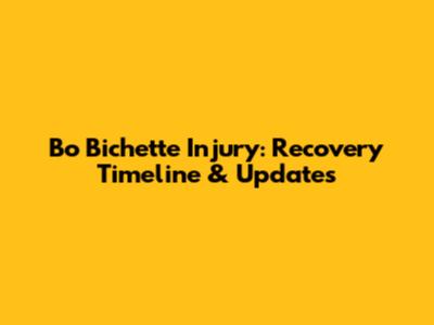 Bo Bichette Injury: Recovery Timeline & Updates