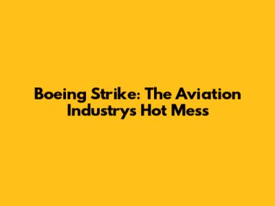 Boeing Strike: The Aviation Industry's Hot Mess
