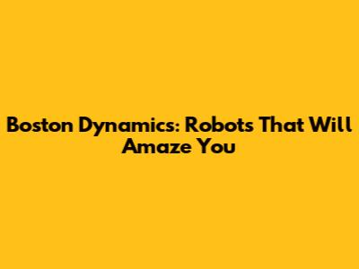 Boston Dynamics: Robots That Will Amaze You