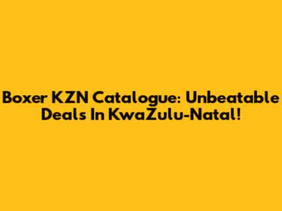 Boxer KZN Catalogue: Unbeatable Deals In KwaZulu-Natal!