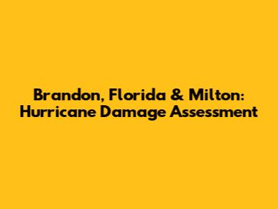 Brandon, Florida & Milton: Hurricane Damage Assessment