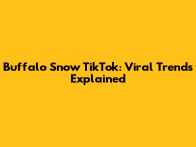Buffalo Snow TikTok: Viral Trends Explained