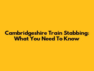 Cambridgeshire Train Stabbing: What You Need To Know