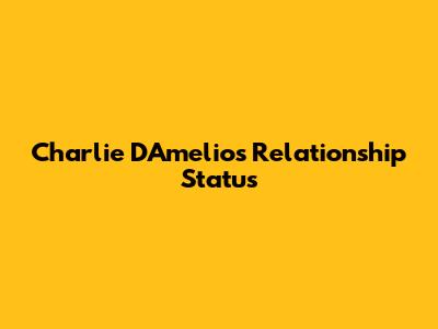 Charlie D'Amelio's Relationship Status