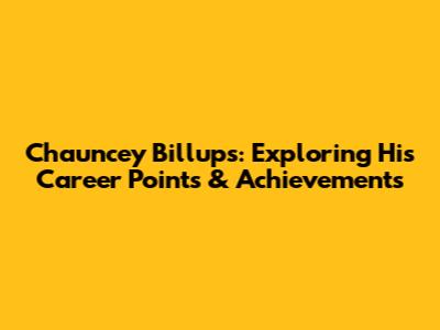 Chauncey Billups: Exploring His Career Points & Achievements