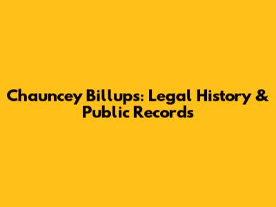 Chauncey Billups: Legal History & Public Records