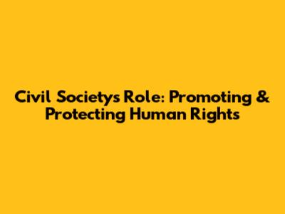 Civil Society's Role: Promoting & Protecting Human Rights