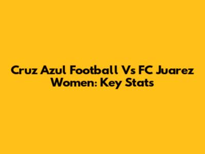 Cruz Azul Football Vs FC Juarez Women: Key Stats