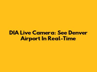 DIA Live Camera: See Denver Airport In Real-Time