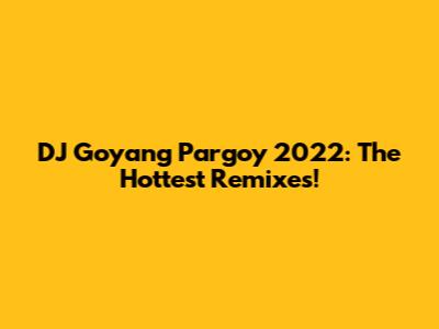 DJ Goyang Pargoy 2022: The Hottest Remixes!
