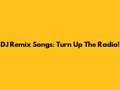 DJ Remix Songs: Turn Up The Radio!