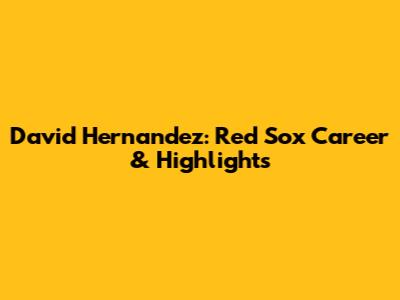 David Hernandez: Red Sox Career & Highlights