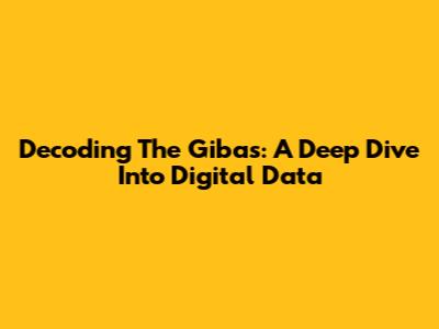 Decoding The Gibas: A Deep Dive Into Digital Data