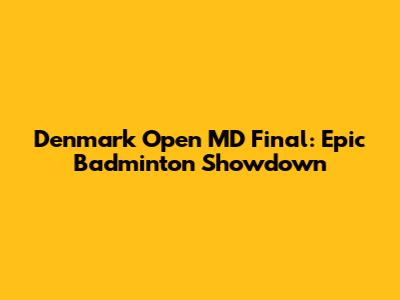 Denmark Open MD Final: Epic Badminton Showdown