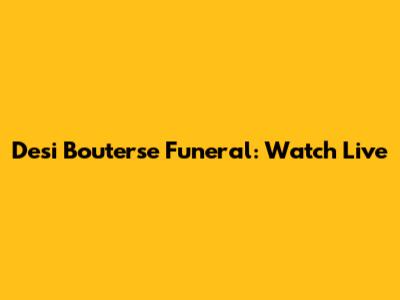Desi Bouterse Funeral: Watch Live