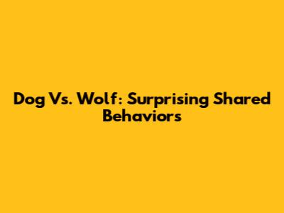 Dog Vs. Wolf: Surprising Shared Behaviors