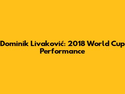 Dominik Livaković: 2018 World Cup Performance