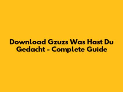Download Gzuz's 'Was Hast Du Gedacht' - Complete Guide