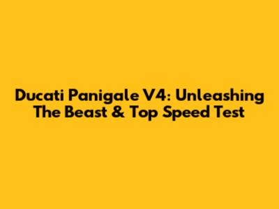 Ducati Panigale V4: Unleashing The Beast & Top Speed Test