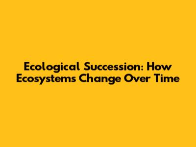 Ecological Succession: How Ecosystems Change Over Time
