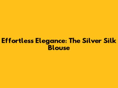 Effortless Elegance: The Silver Silk Blouse