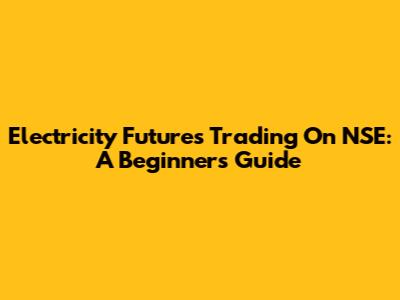 Electricity Futures Trading On NSE: A Beginner's Guide